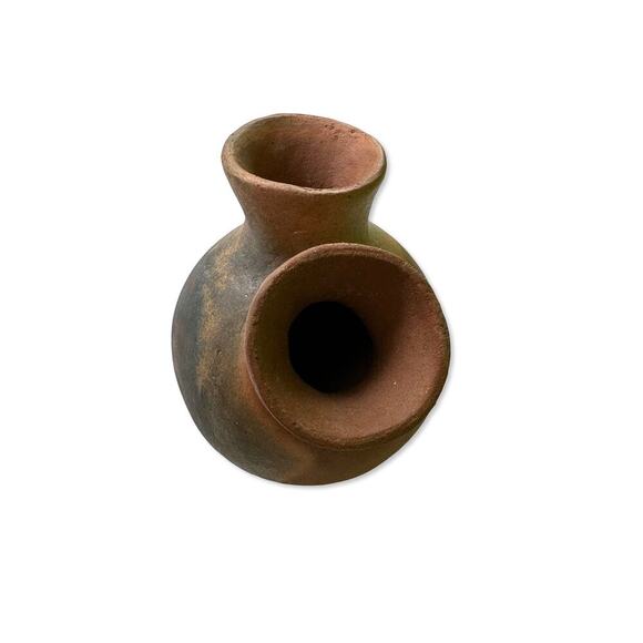 Native American Navajo Fired Clay Handmade Wedding Vase Signed "GR" - Picture 7 of 11